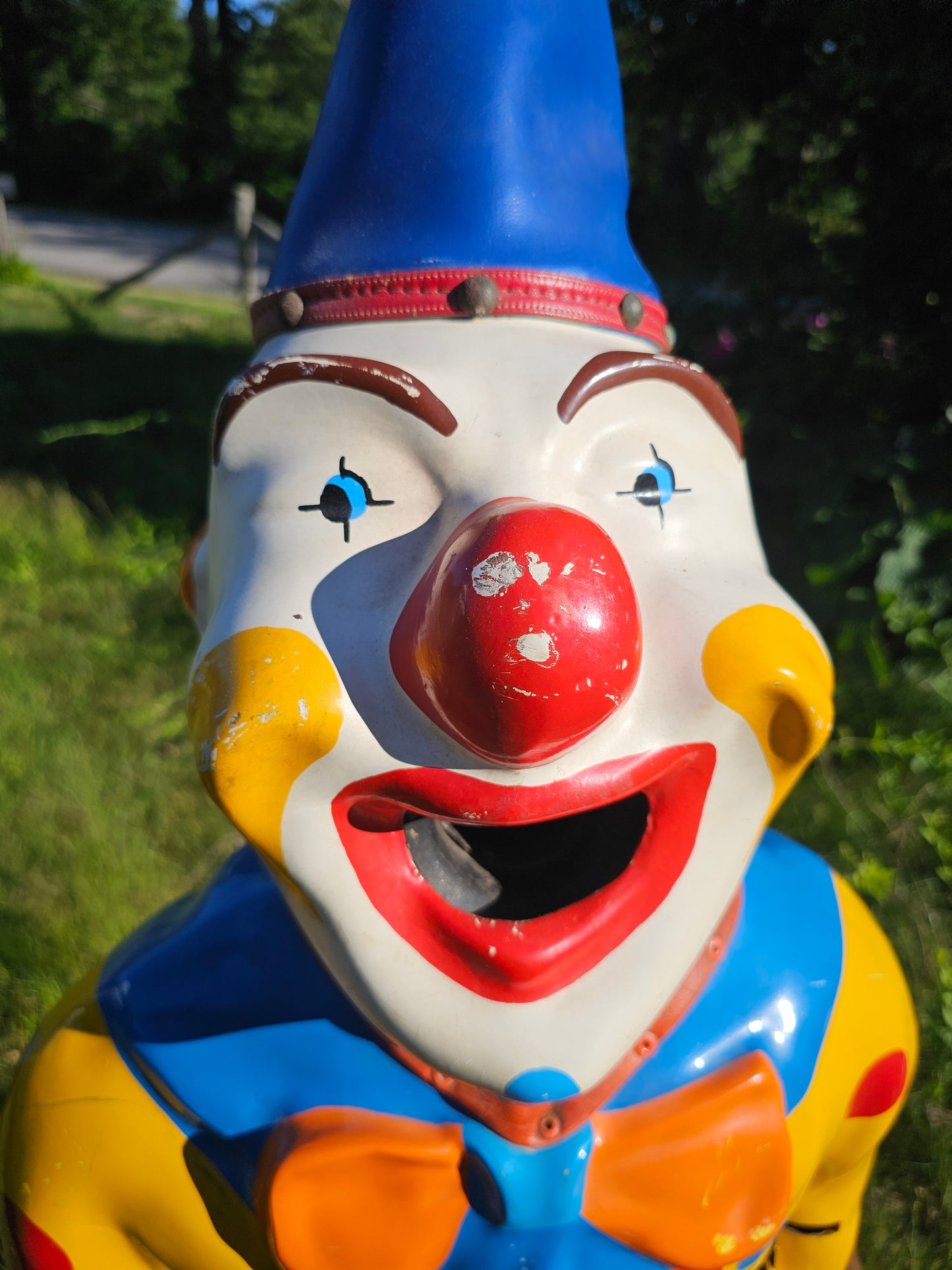 Vintage Fiberglass Laughing Clown Amusement Park Game