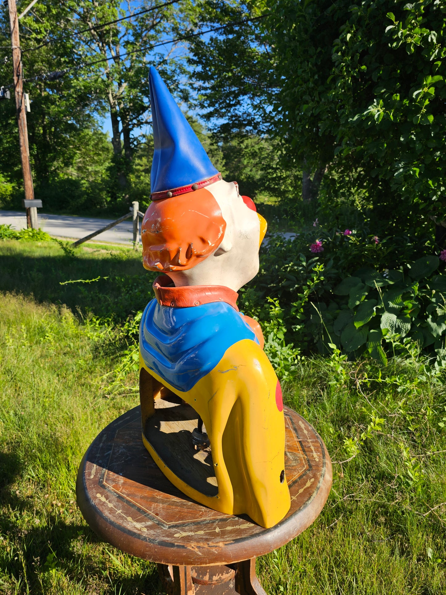 Vintage Fiberglass Laughing Clown Amusement Park Game