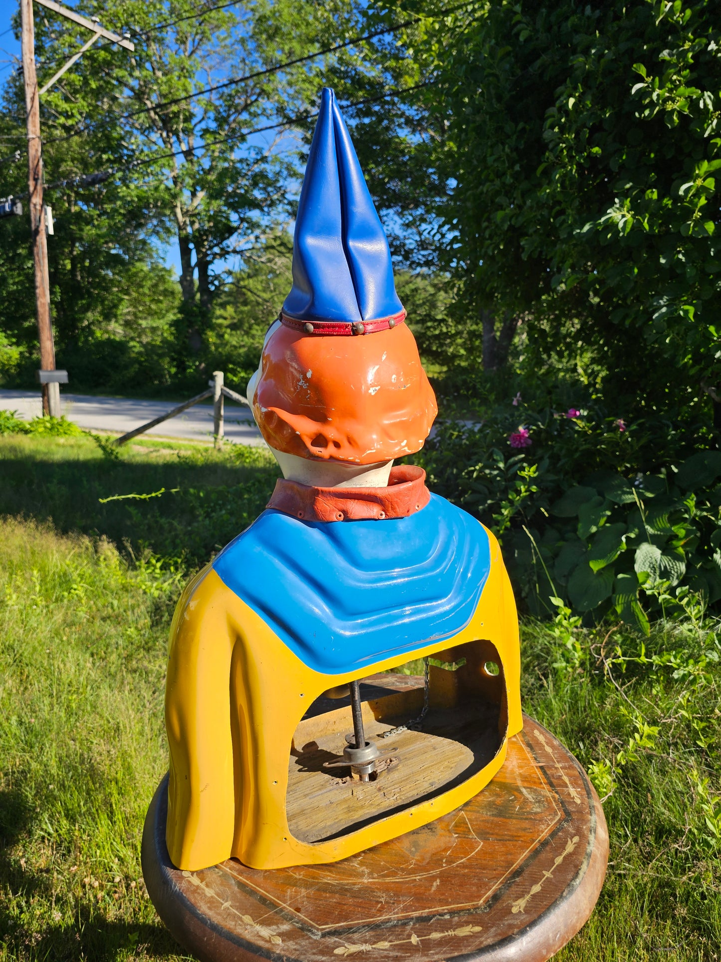 Vintage Fiberglass Laughing Clown Amusement Park Game