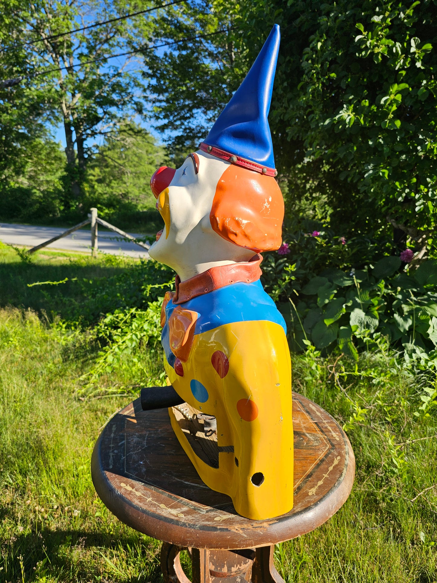 Vintage Fiberglass Laughing Clown Amusement Park Game