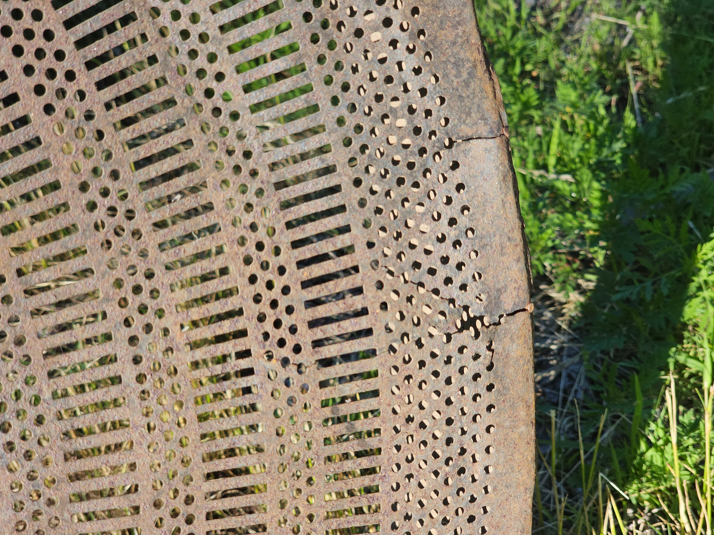 Large 33" Diameter Primitive Metal and Wood Sifter, Rustic Decor