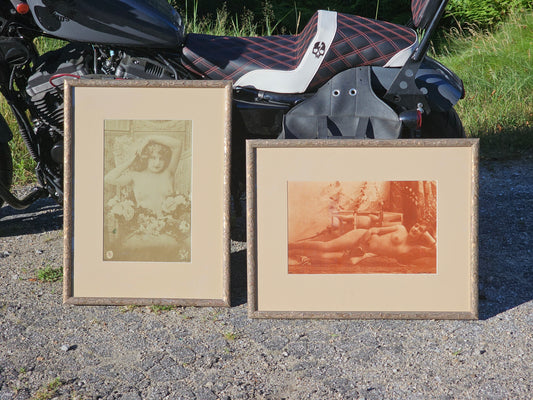 Pair of Framed Vintage Victorian Style Parisian Beauty Photo Prints, Signed, Numbered, and Dated, Peter Blake 1969