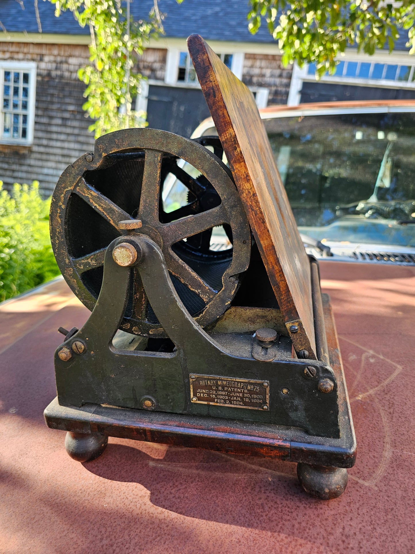 Antique Edison Rotary Mimeograph No. 75 Duplicating & Stencil Printing Machine, Made by A.B. Dick Company, Chicago, U.S.A., Copyright 1904