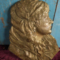 Lot 005 - Heavy Brass Woman Head, Vintage To Antique