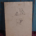 Lot 008 - Original Pencil Sketch Of Bull Dog Eating Smaller Dog, Signed W.J.D., Dated 1876