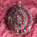 Lot 015 - Antique Brooch With Hair Memento, Garnets, Missing One Garnet