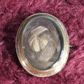 Lot 016 - Antique Gold Toned Woven Hair Brooch Memento, Blonde And Brown Hair