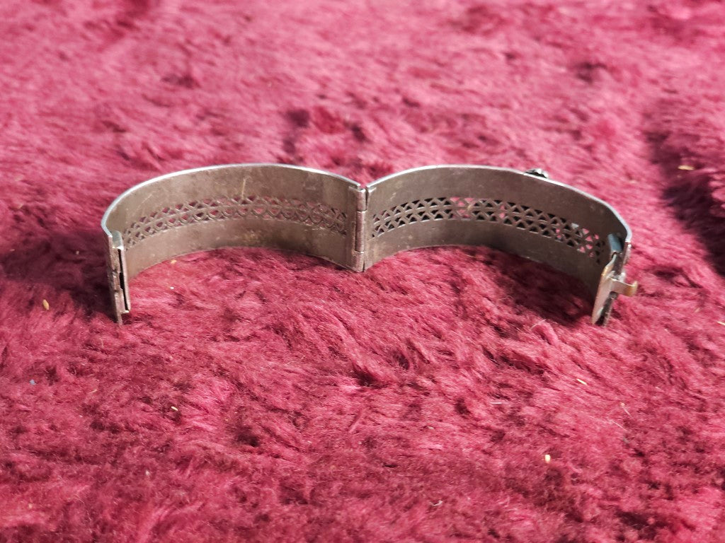 Antique Bracelet With Woman'S Head And Snakes, Sphinx Motif