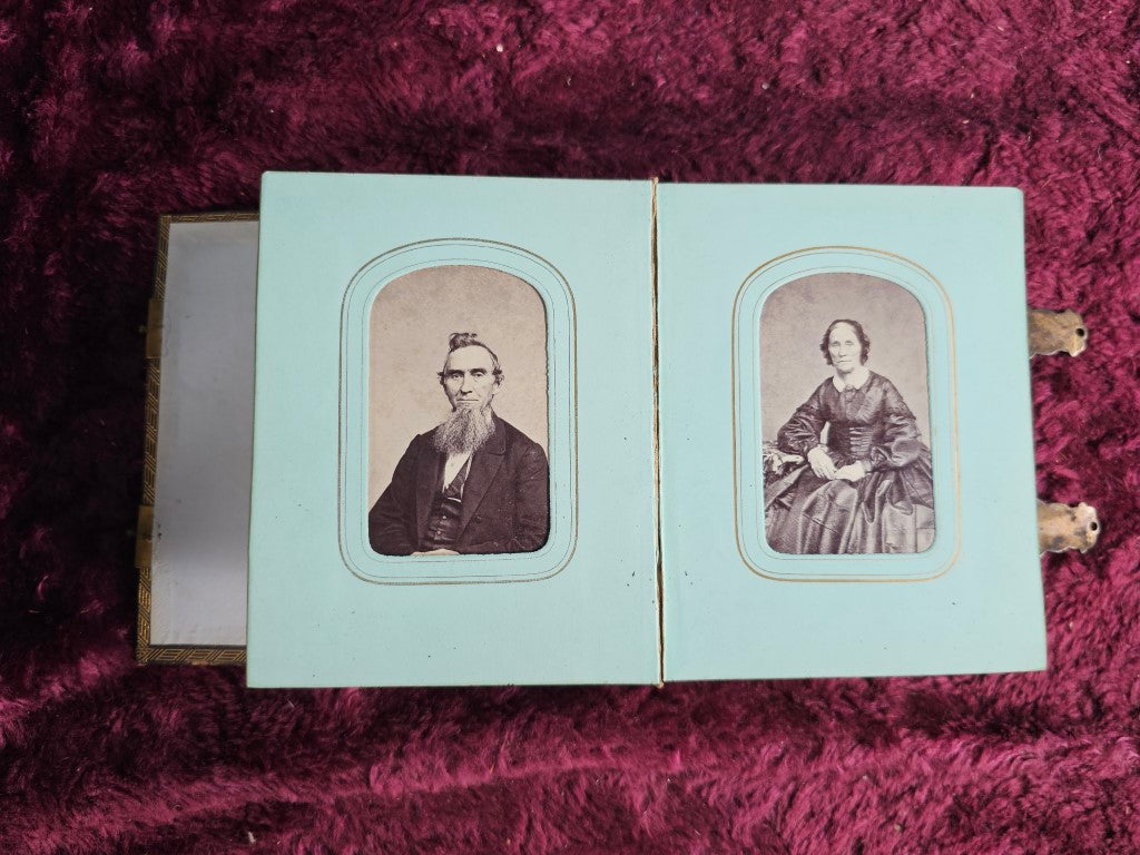 Antique Cdv Sized Photo Album, Cover Detached, 35 Photos