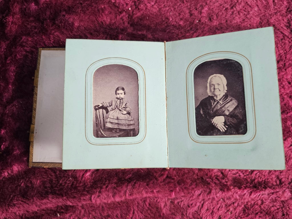 Antique Cdv Sized Photo Album, Cover Detached, 35 Photos