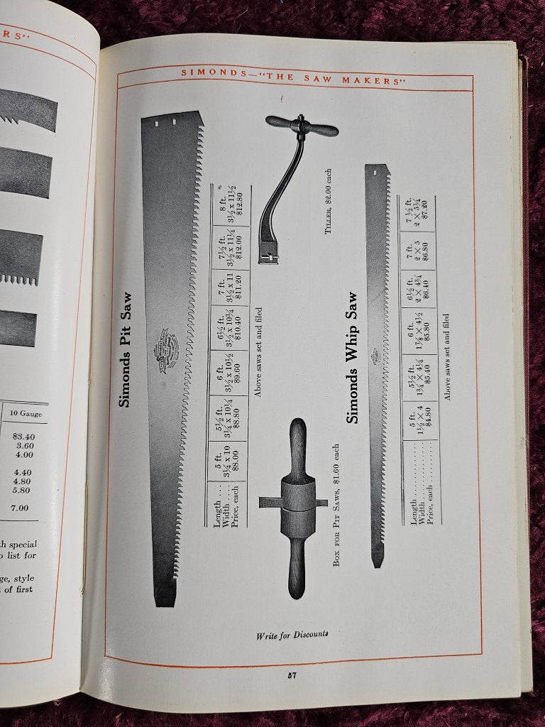 Antique Simonds Saws, Knives, Files, Steel Catalogue #23