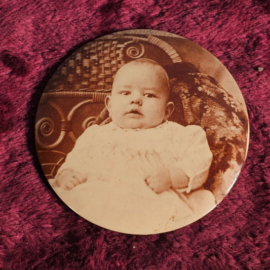 Antique Baby Photo Button