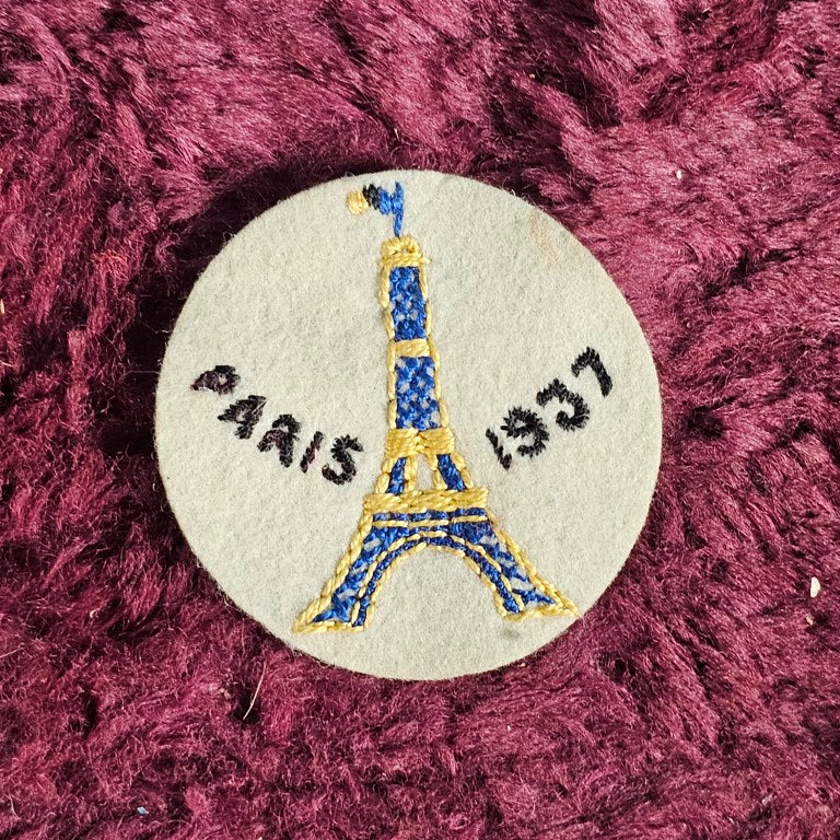 Vinatge Paris, France Embroidered Patch, 1937