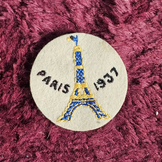 Vinatge Paris, France Embroidered Patch, 1937