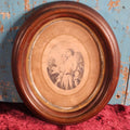 Antique Oval Framed Religious Image, Woman Crying