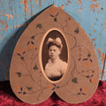 Lot 070 - Photo Of Woman In Unique Upside Down Heart Card Stock Frame