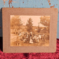 Lot 071 - Antique Boarded Photo Of A Performance Troop Or Band In Costume, Masks And Clowns And More