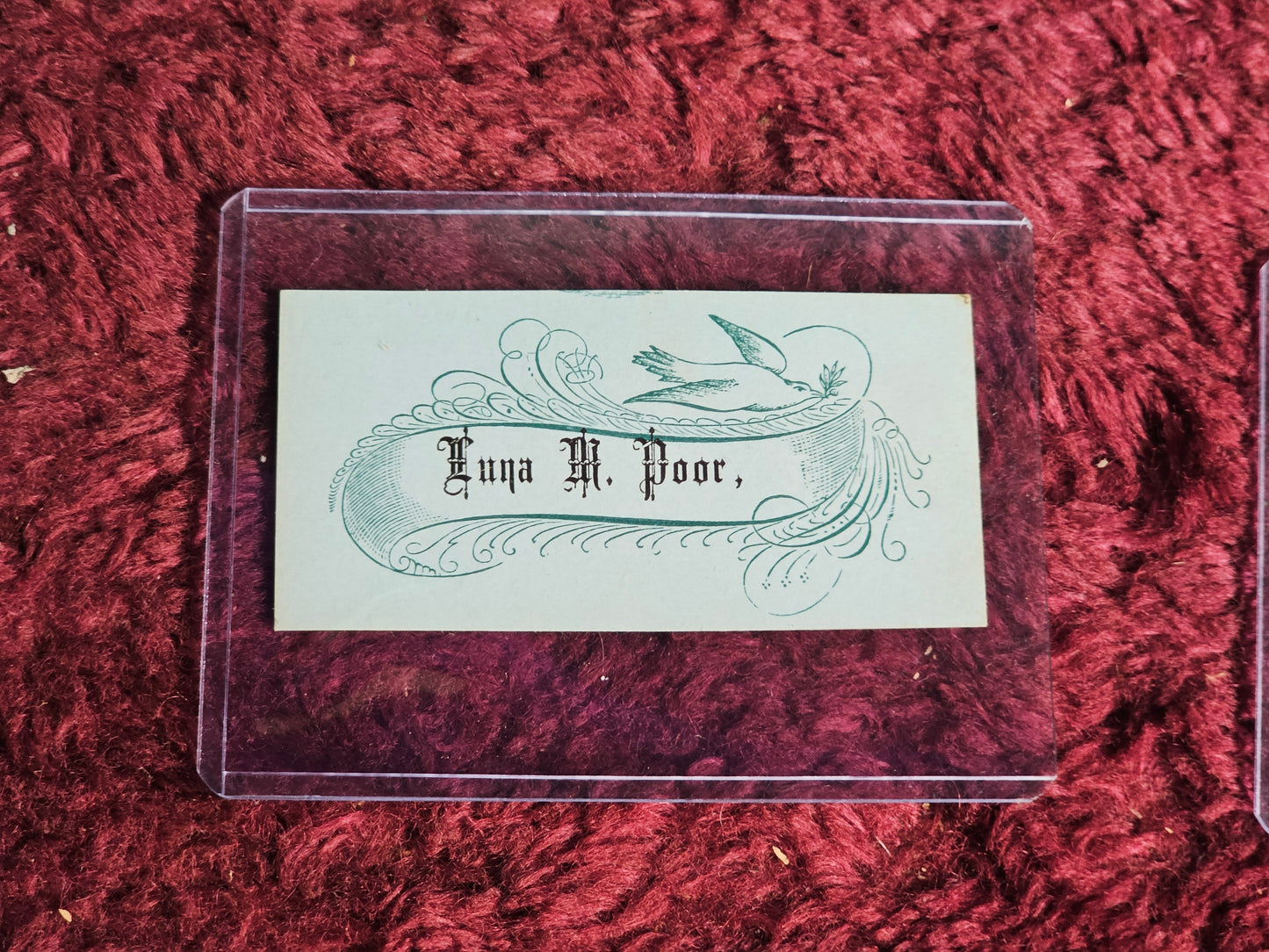 Antique Calling Card, Luna M Poor