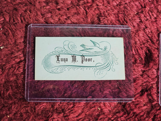 Antique Calling Card, Luna M Poor