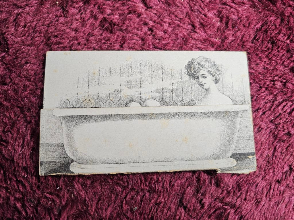 Tom Keene Cigar Trade Card, Naked Woman In Tub, "Better Than You Expected"