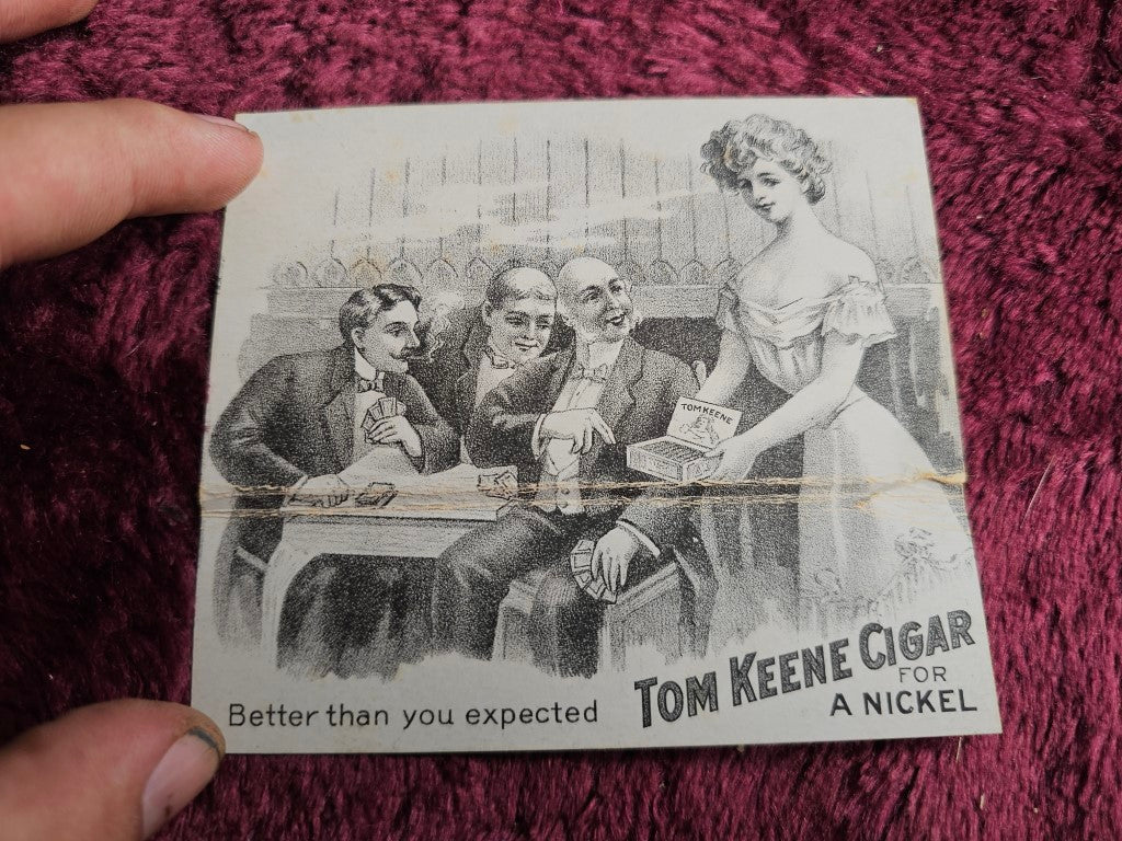 Tom Keene Cigar Trade Card, Naked Woman In Tub, "Better Than You Expected"