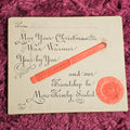 Lot 104 - Red Sealing Wax Christmas Trade Card, Hands Shaking Motif, Tout A Vous