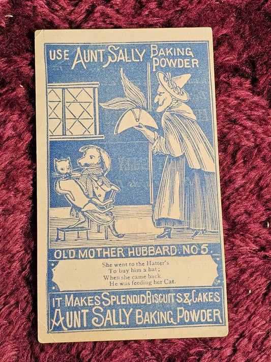 Aunt Sally Baking Powder Old Mother Hubbard Witch Trade Card