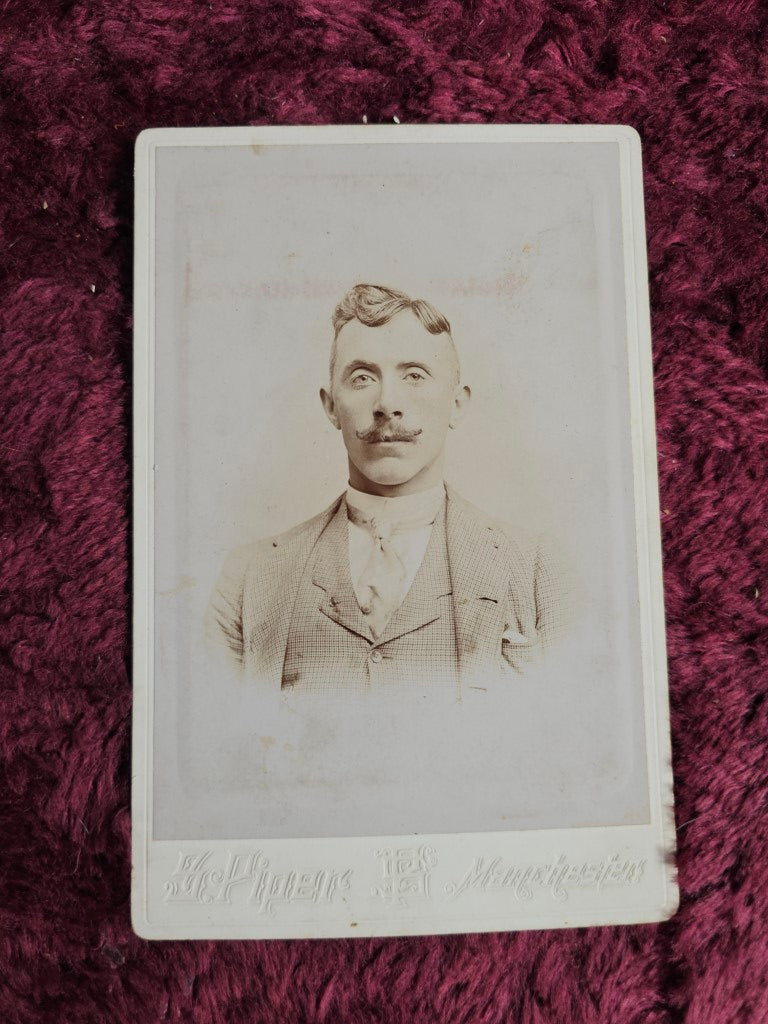 Cabinet Card Photo Of Very Handsome Man, S. Piper Photographer, Manchester