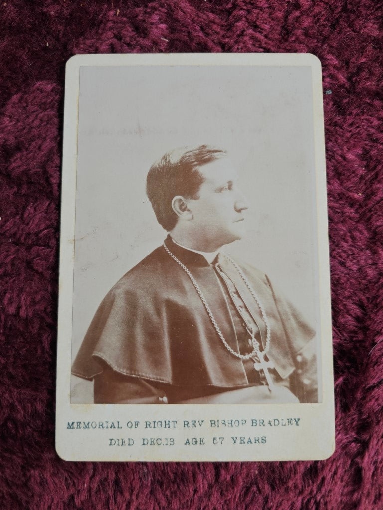 Cabinet Card Memorial Photo For Priest, Righ Rev Bishop Bradley, Died Dec 13 Age 67 Years