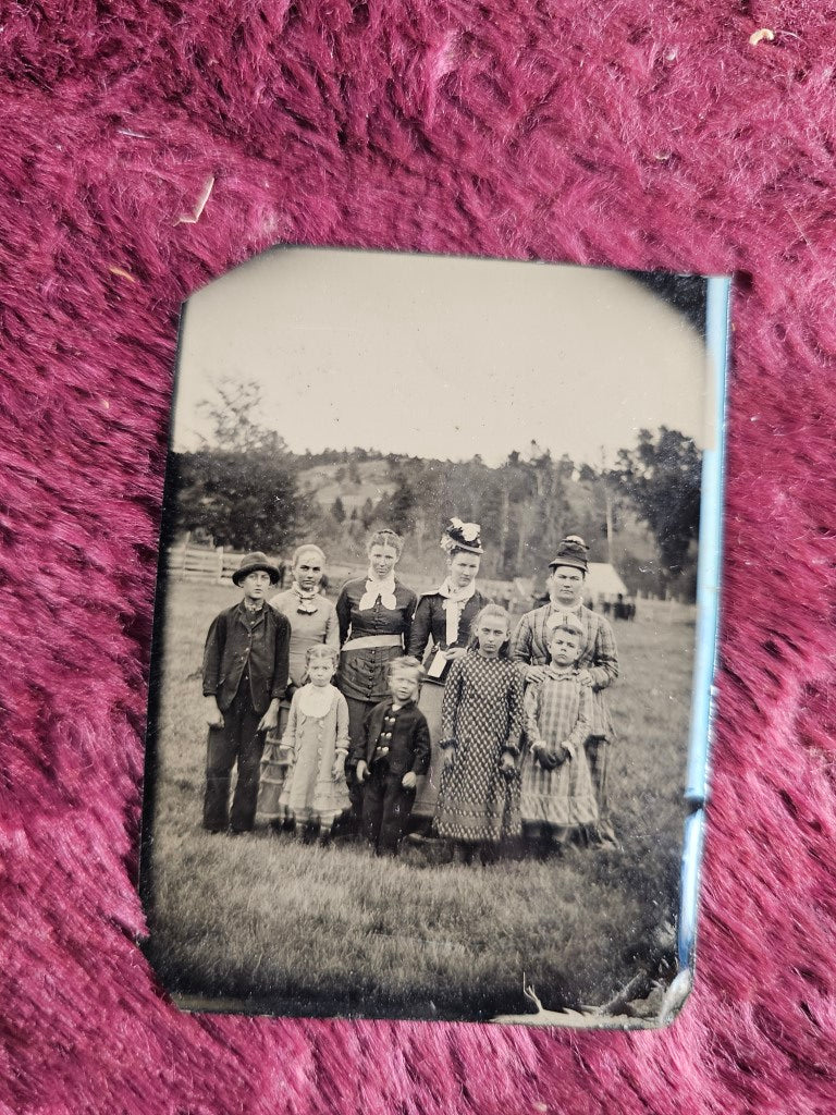 Tintype Of Group Of 9 People