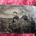 Lot 118 - Tintype Of Two Men In Early Automobile