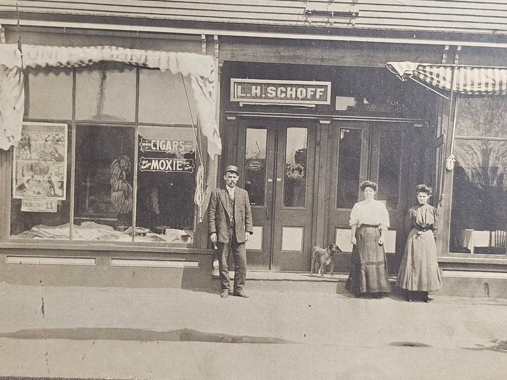 Boarded Exterior Photo Of General Store, Moxie Sign