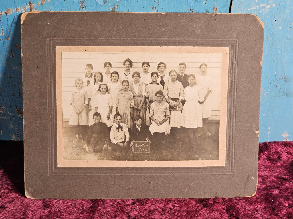 Boarded Group School Photo, New Ross School, 1916