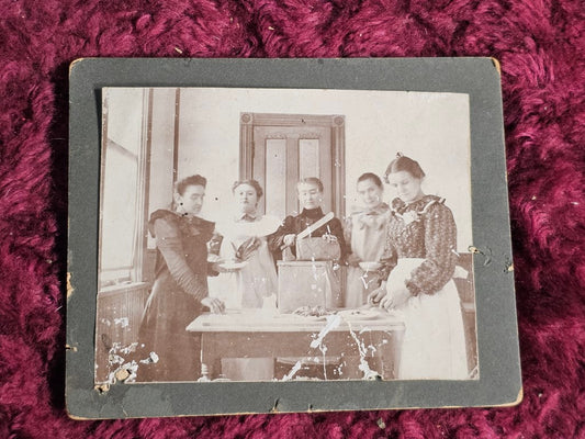 Small Boarded Photo Of Women Making Bread