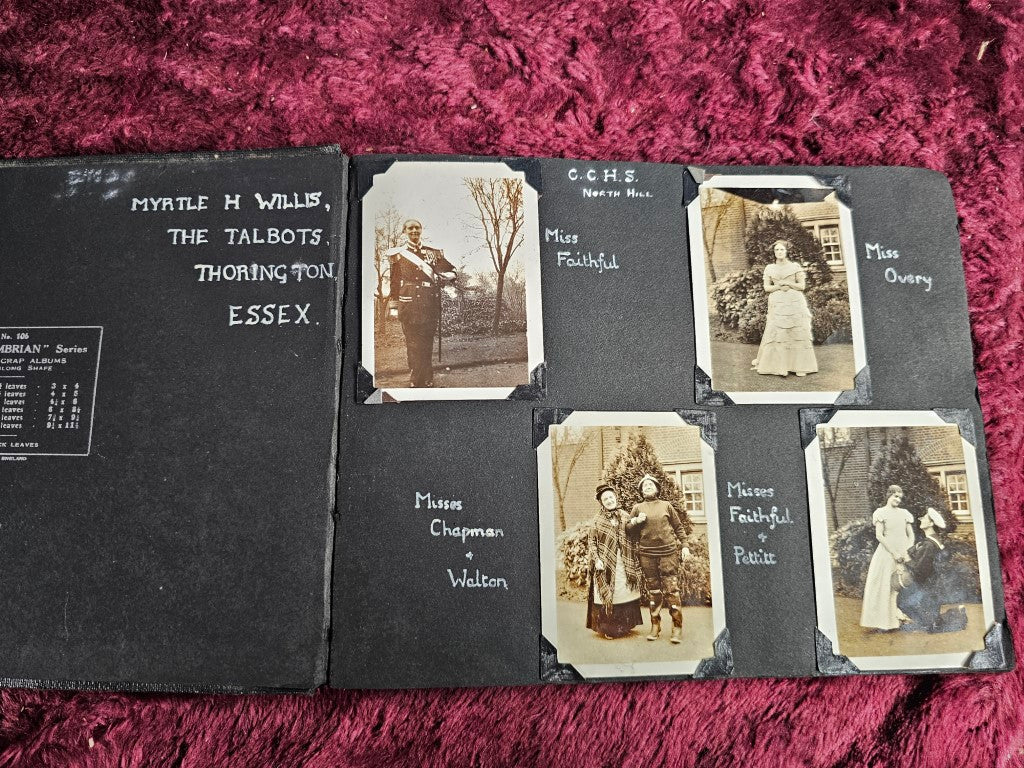 1930s Snapshot Photo Album Of Myrtle H. Willis, The Talbots, Thorington, Essex, England