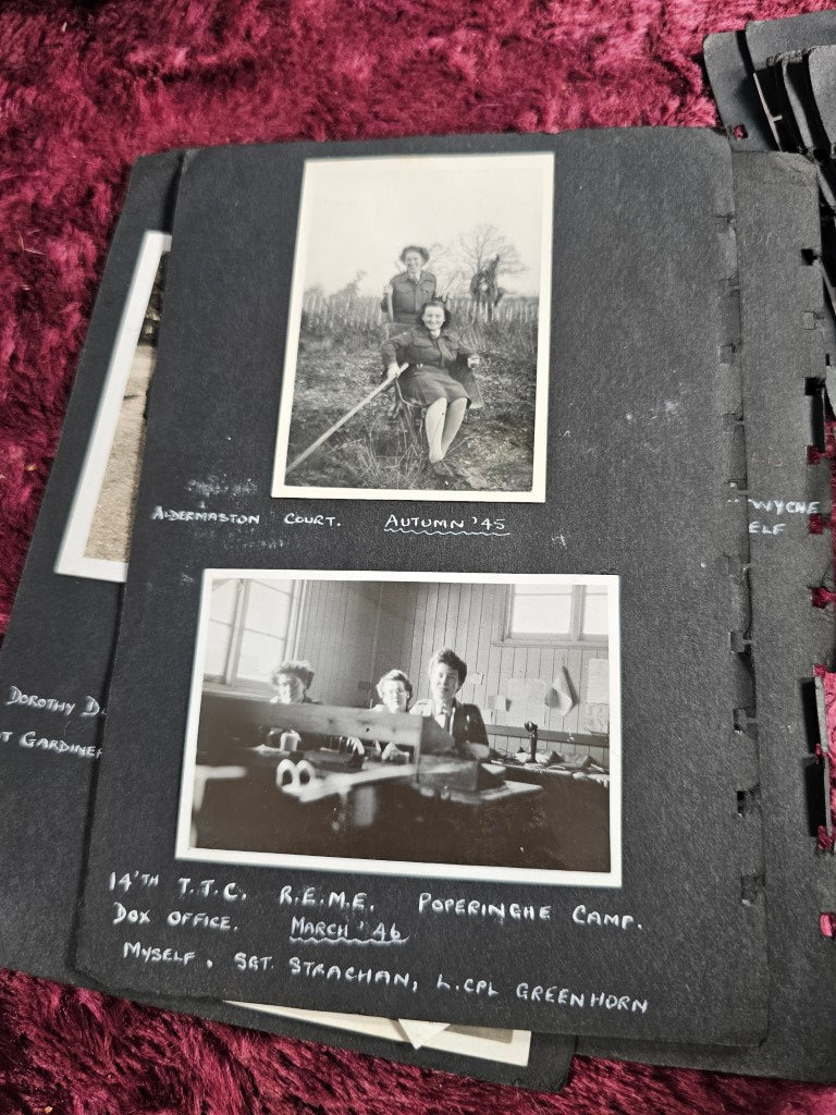 Partial Photo Album, 1940s Ww2 Era, England, Focus On Women Service Member