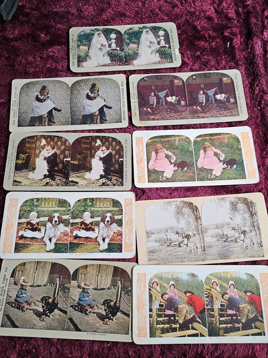 Grouping Of 9 Early Stereo View Cards