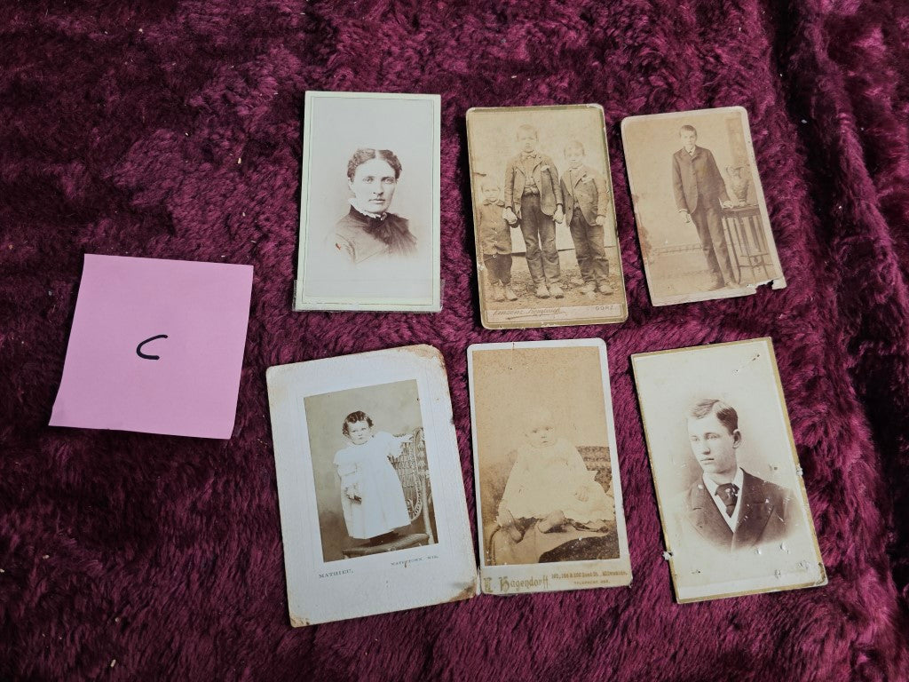 Grouping C Of Misc Photos, Six Cdv Cards