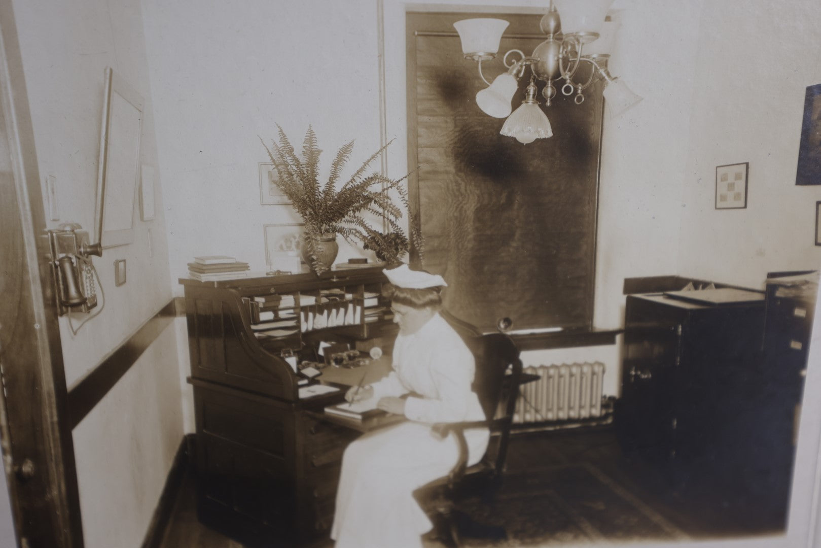 Lot 003 - Grouping Of Five Antique Boarded Photos Of The Staff, Nurses, Patients, And Grounds Of Cooley Dickinson Hospital, Northampton, Massachusetts, Devine & Rosenberg Photographers