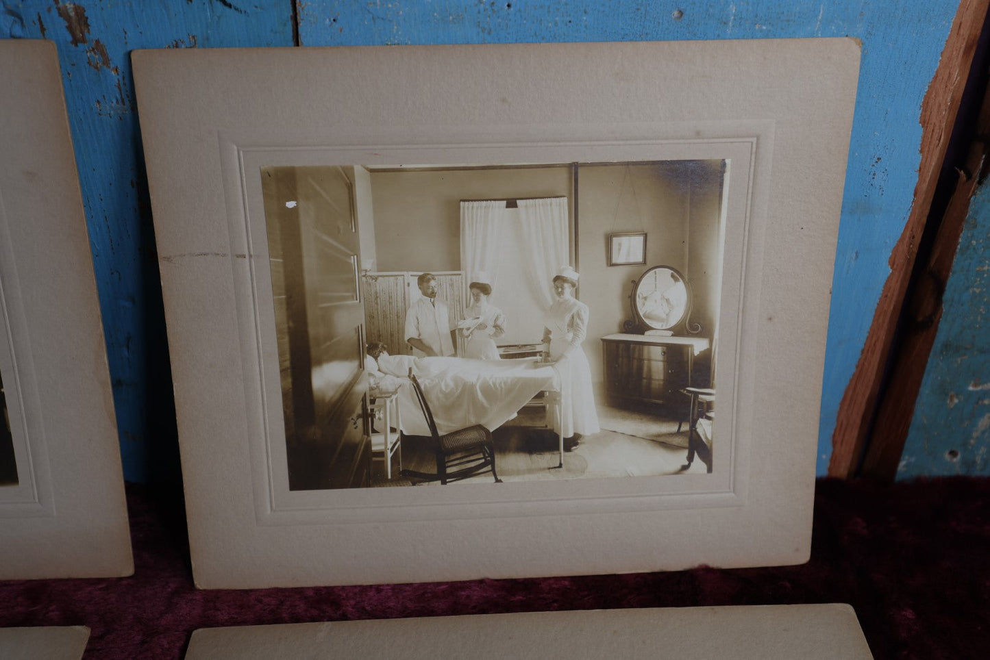 Lot 003 - Grouping Of Five Antique Boarded Photos Of The Staff, Nurses, Patients, And Grounds Of Cooley Dickinson Hospital, Northampton, Massachusetts, Devine & Rosenberg Photographers