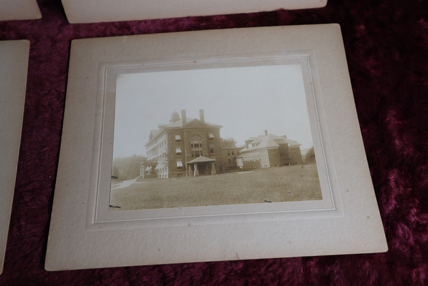 Lot 003 - Grouping Of Five Antique Boarded Photos Of The Staff, Nurses, Patients, And Grounds Of Cooley Dickinson Hospital, Northampton, Massachusetts, Devine & Rosenberg Photographers