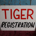Lot 007 - Vintage Hand Painted Tiger Registration Sign, Nascar Related, Out Of Maine