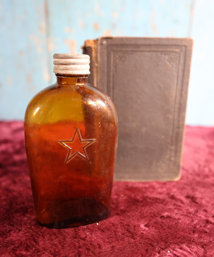 Lot 017 - Antique Booksafe, Faux Temperance Book Hiding Liquor Bottle, "An Awful Temptation," Patented 1903