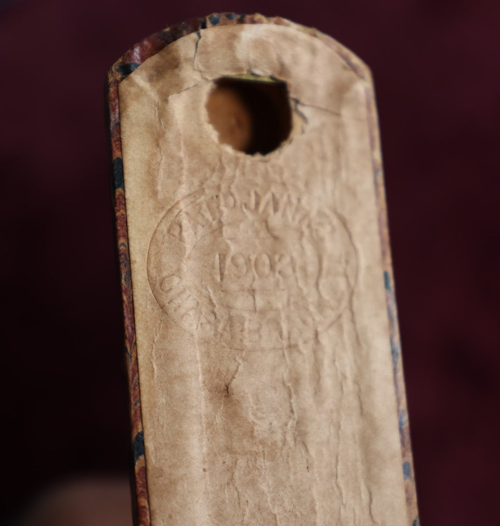 Lot 017 - Antique Booksafe, Faux Temperance Book Hiding Liquor Bottle, "An Awful Temptation," Patented 1903