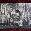 Lot 018 - Antique RPPC French Real-Photo Postcard Of Men Holding Folk Art Casket With Skull And Crossbones