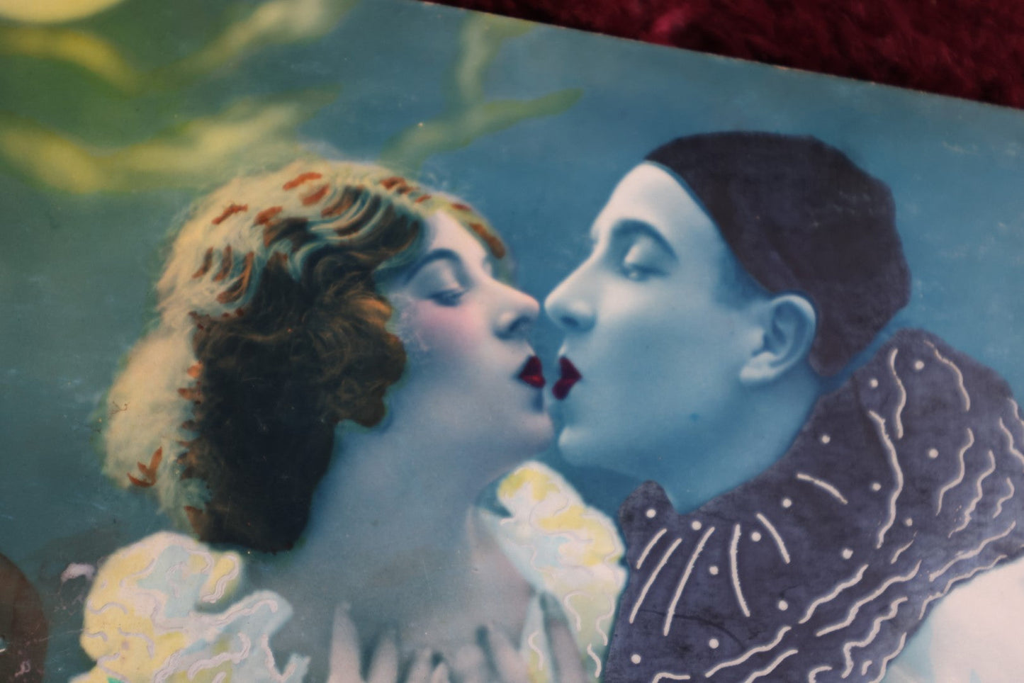 Lot 020 - Antique French Postcard, Clown Kissing Woman, Bleuet, 311 Ma ...