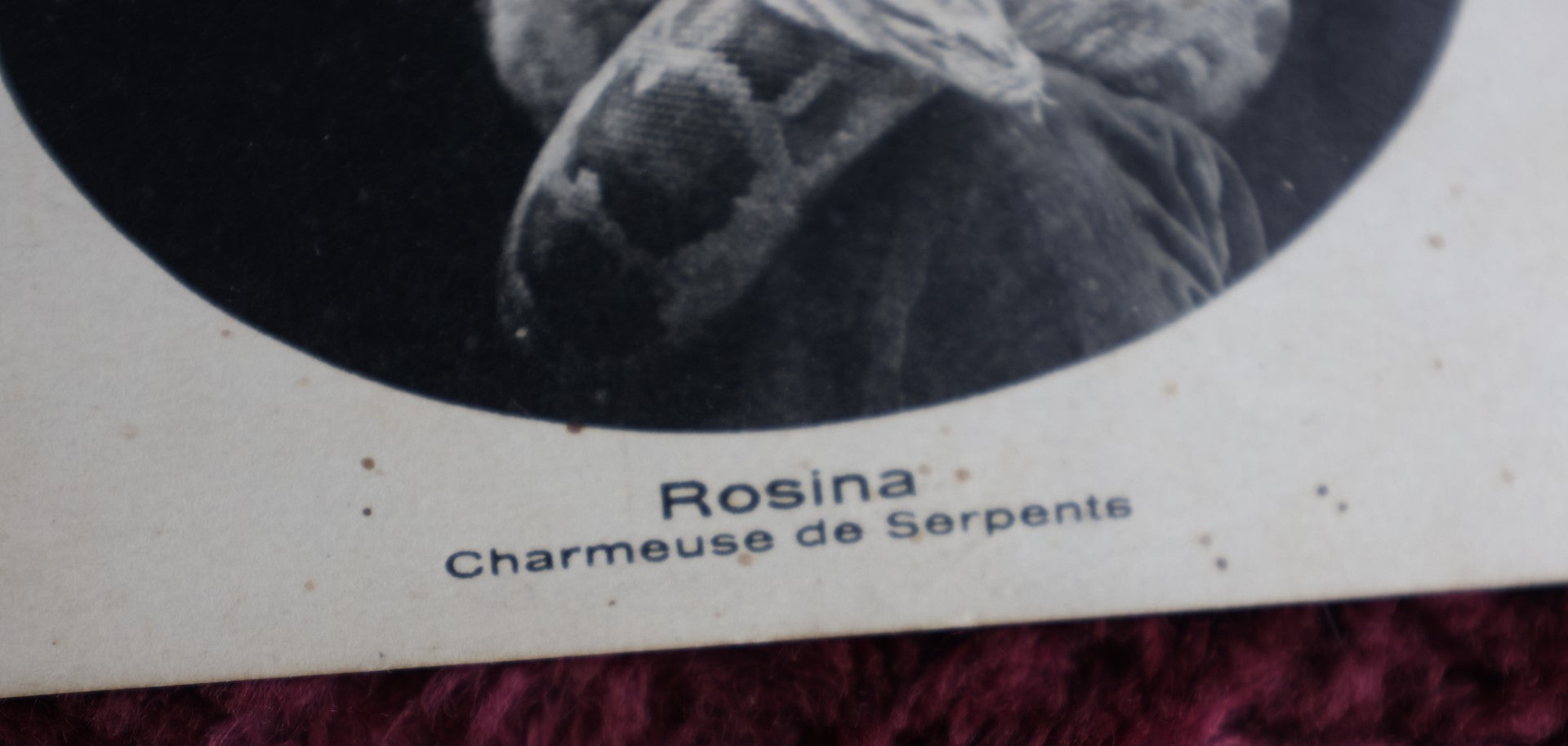 Lot 022 - Antique French Rppc Real Photo Postcard Of Rosina, Snake Charmer, Vivarium Mark, Ch. Chambon, Bordeaux