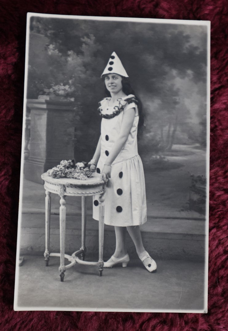 Lot 024 - Antique French Rppc Real Photo Postcard Of Woman As Clown