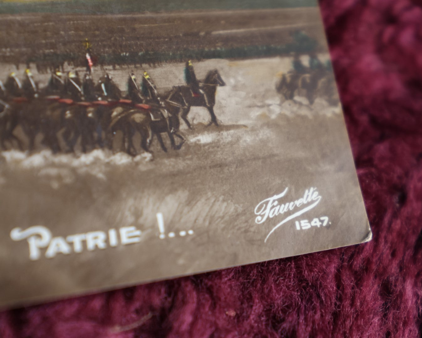 Lot 028 - Grouping Of Four Color Antique French World War I Postcards, Goddess Of War, Etc