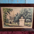 Lot 029 - Antique Hand Colored Mourning Lithograph Featuring Grave Site And Weeping Willow, Published By N. Currier, 1849